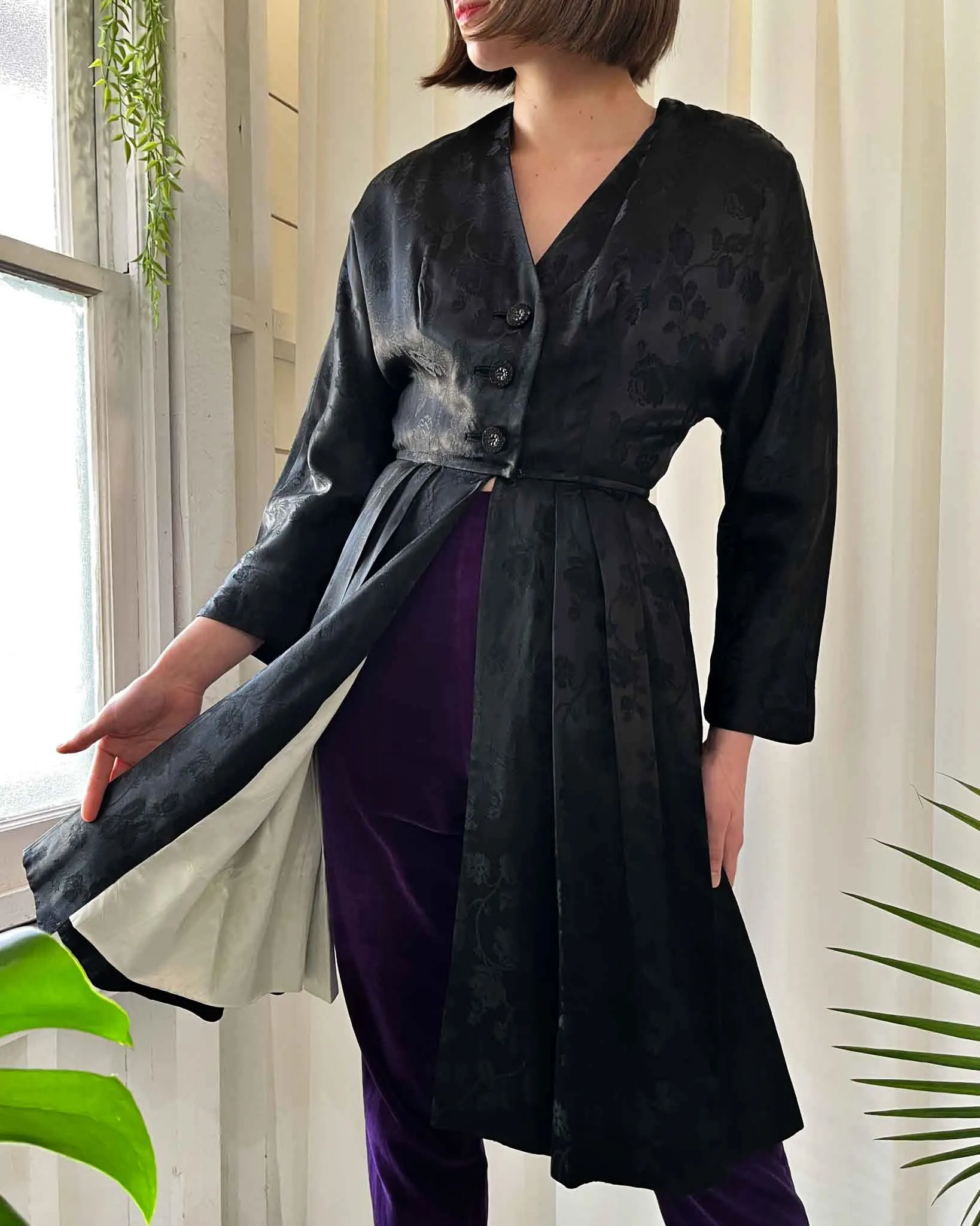 60s Brocade Open Front Dress/Jacket | XS-S