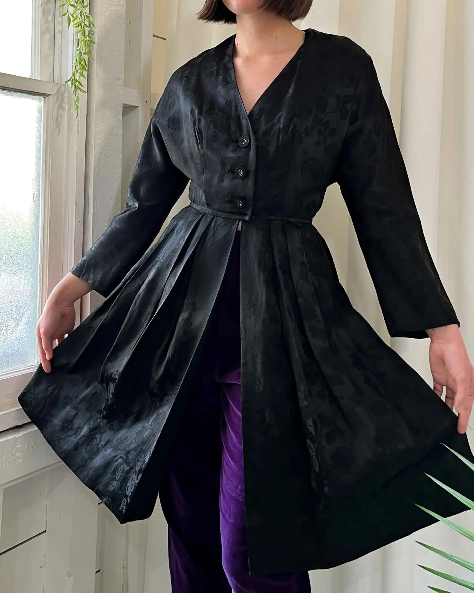 60s Brocade Open Front Dress/Jacket | XS-S