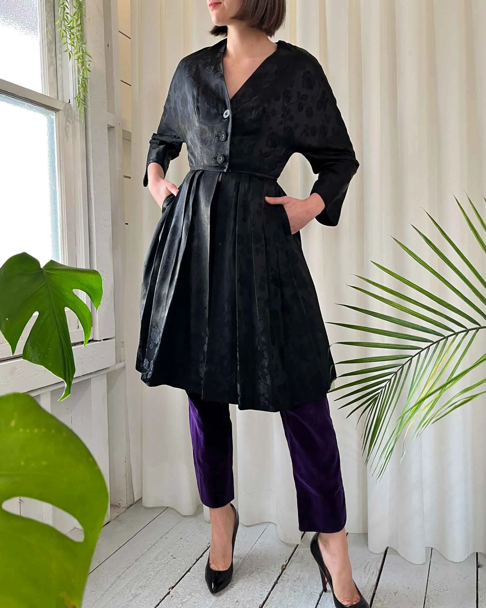 60s Brocade Open Front Dress/Jacket | XS-S