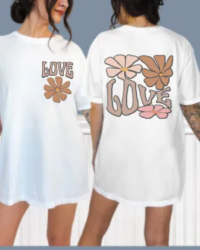 Abstract Retro Love Comfort Colors® Shirt, Trendy Vintage-Inspired T-Shirt, Garment Dyed T-Shirt
