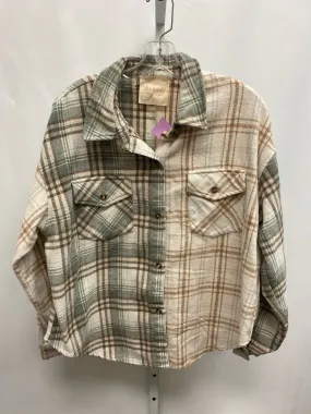 Altar'd State Size Small Cream Plaid Shacket