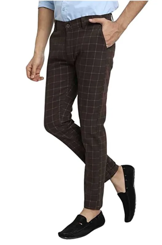 AUBORON Coffee Slim Fit Casual Trousers