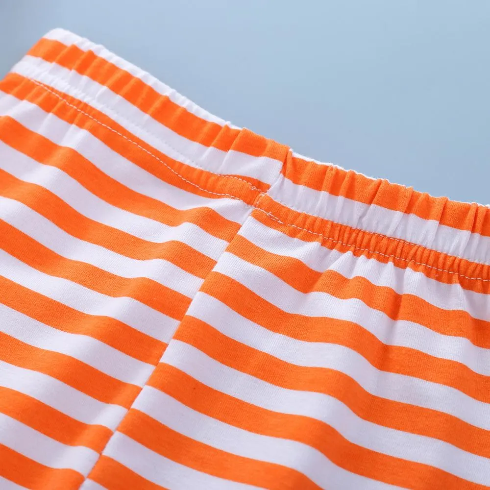 Autumn Halloween Girls Print Top Striped Flared Pants Set Wholesale Girls Clothes