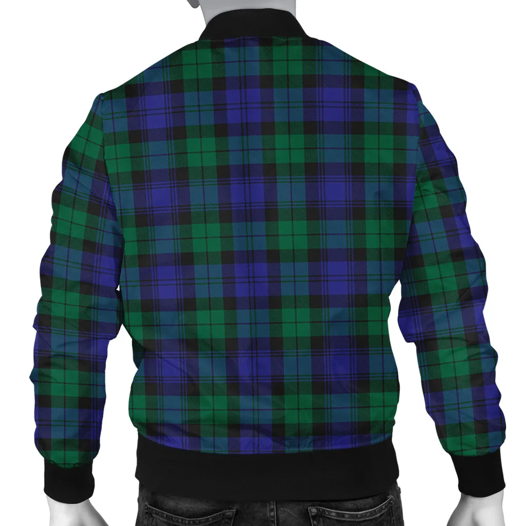 Black Watch Modern Tartan Bomber Jacket with Family Crest