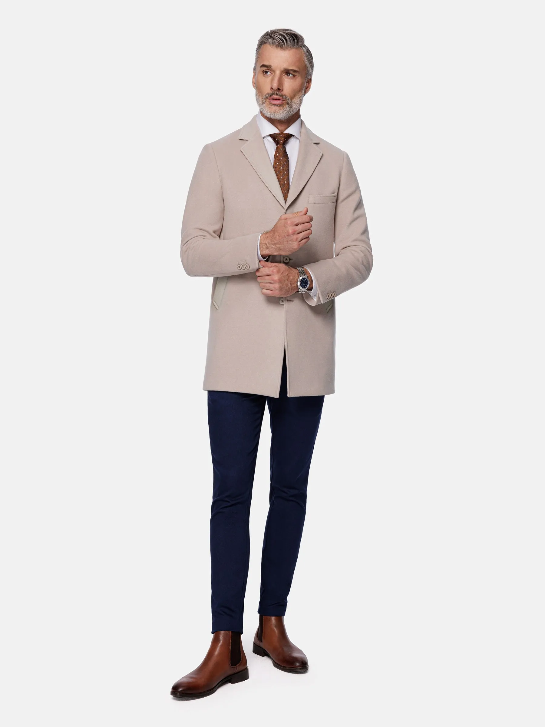 Camelot Slide Pocket Beige Trenchcoat