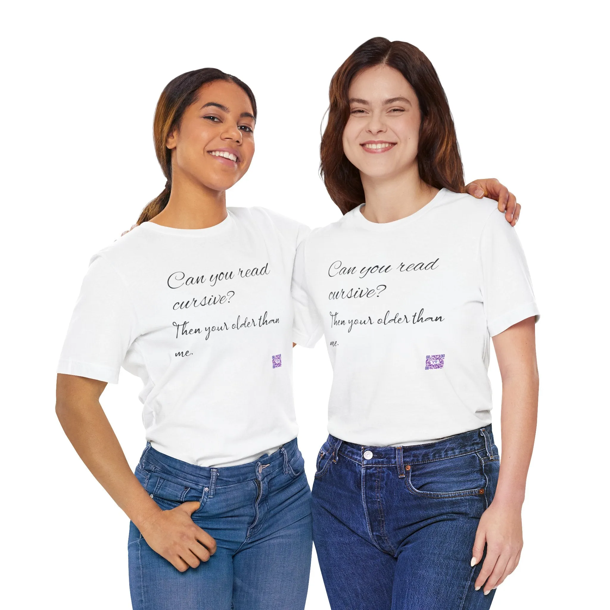 Can you read cursive funny t-shirt, unique graphic tee, humorous quote shirt