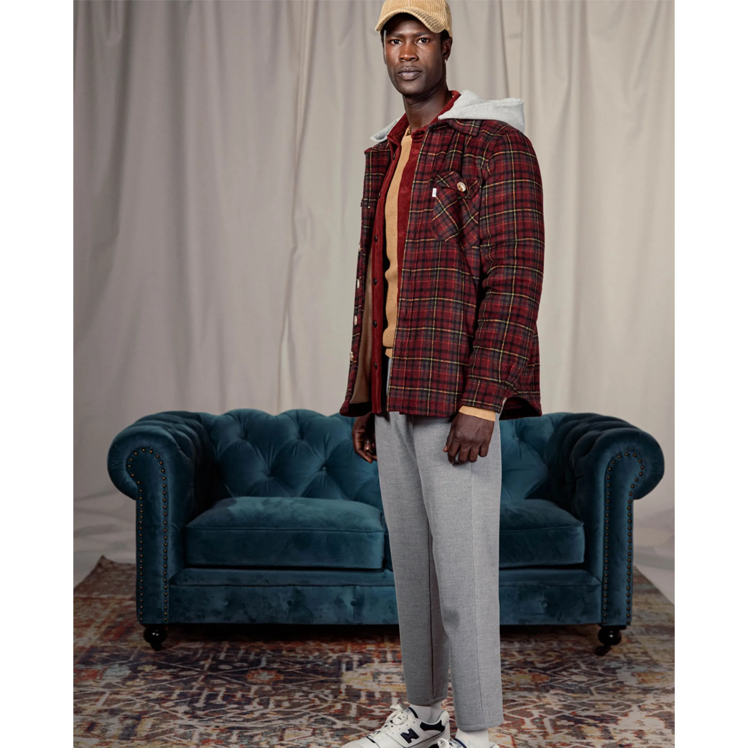 Colours & Sons Check Shacket Overshirt Teddy Fur 9423-673