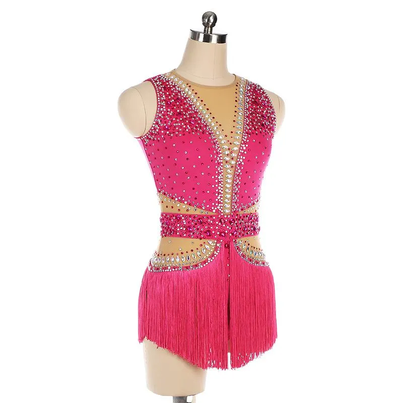 Competition Skating Dress Fringe Skirt Sleeveless Available in 8 Colors BSU2020.0330