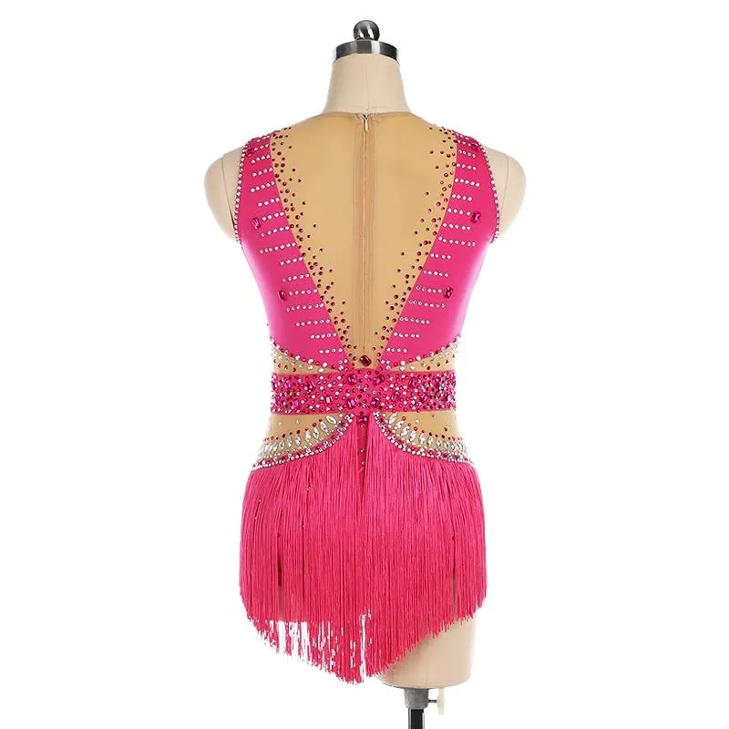 Competition Skating Dress Fringe Skirt Sleeveless Available in 8 Colors BSU2020.0330