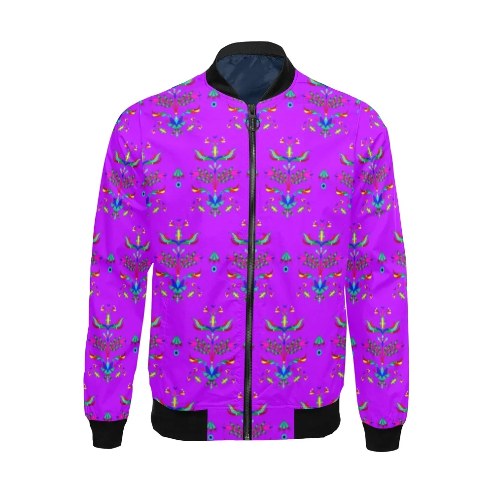 Dakota Damask Purple All Over Print Bomber Jacket for Men