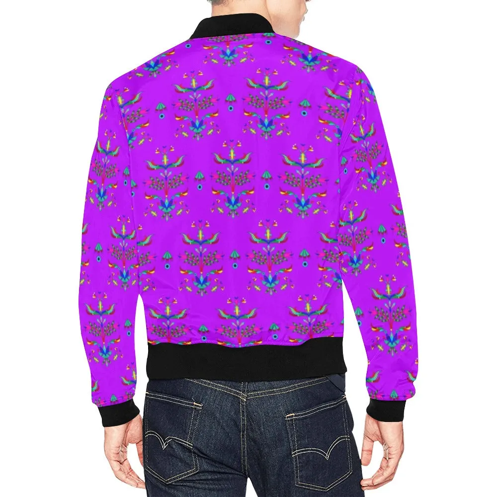 Dakota Damask Purple All Over Print Bomber Jacket for Men