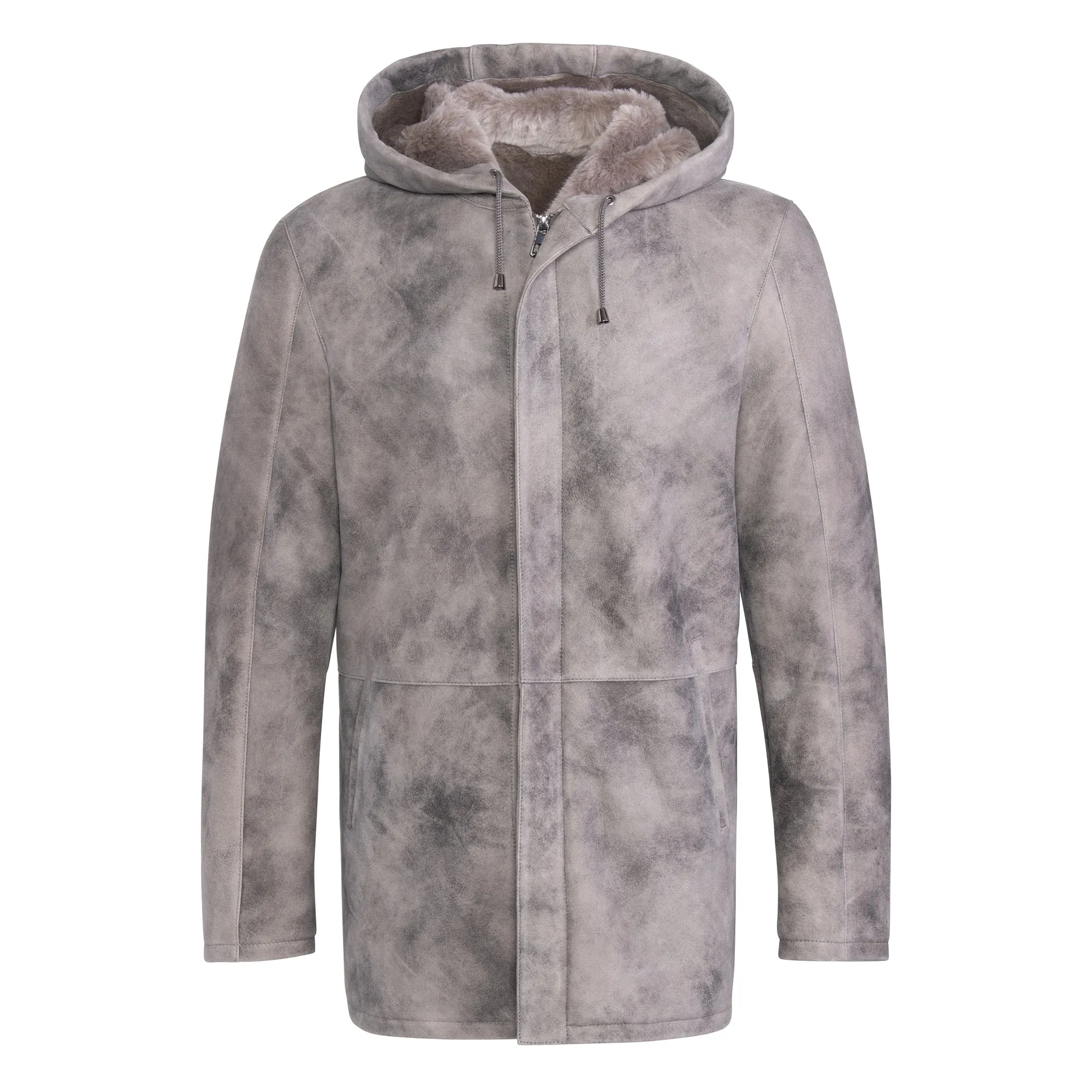 DERICK Men Hooded Shearling Jacket