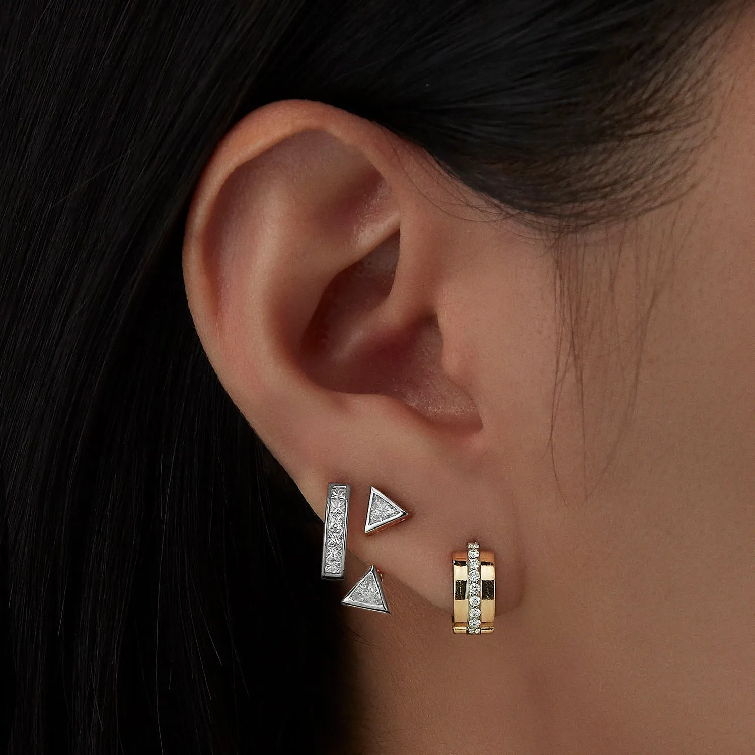 Double Triangle Diamond Single Ear Jacket