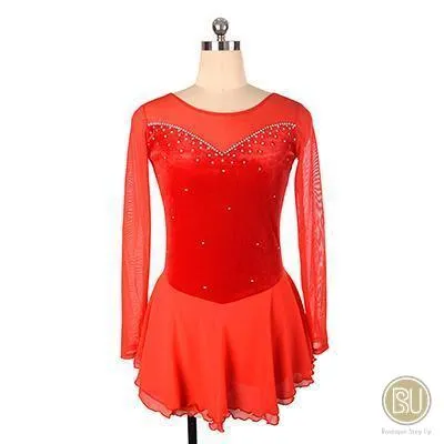 Figure Skating Dress , Long Sleeves, Available in 10 Colours