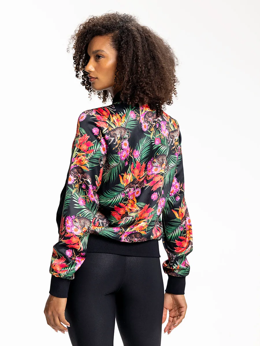 Floral Print Zip Up Jacket