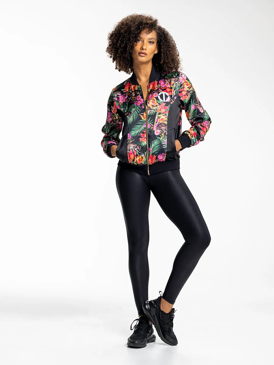Floral Print Zip Up Jacket