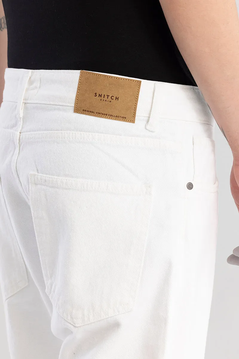 Frosty White Baggy Fit Jeans