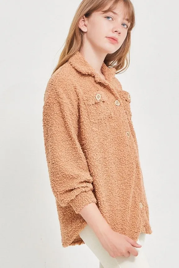 Girls' Poodle Knit Shacket