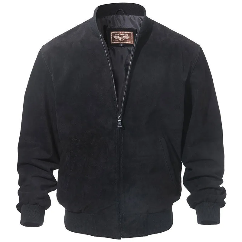 Jinquedai Men Classic Real Pigskin Coat Genuine Baseball Bomber Leather Jacket