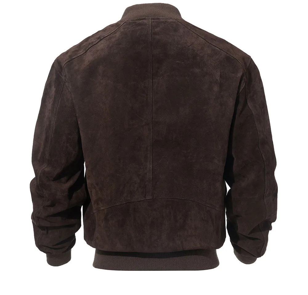 Jinquedai Men Classic Real Pigskin Coat Genuine Baseball Bomber Leather Jacket