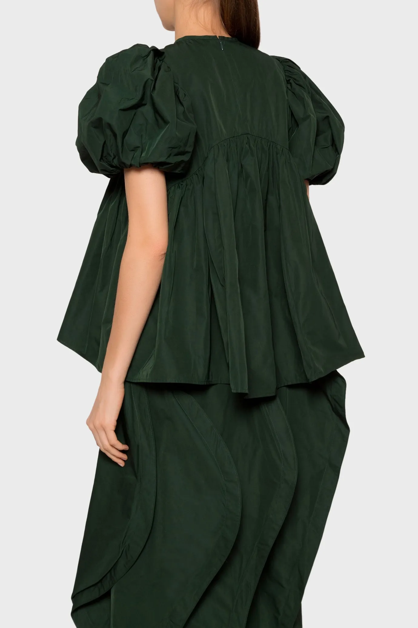 Memory Twill Puff Sleeve Blouse