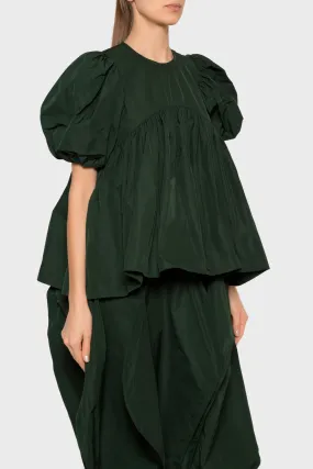 Memory Twill Puff Sleeve Blouse