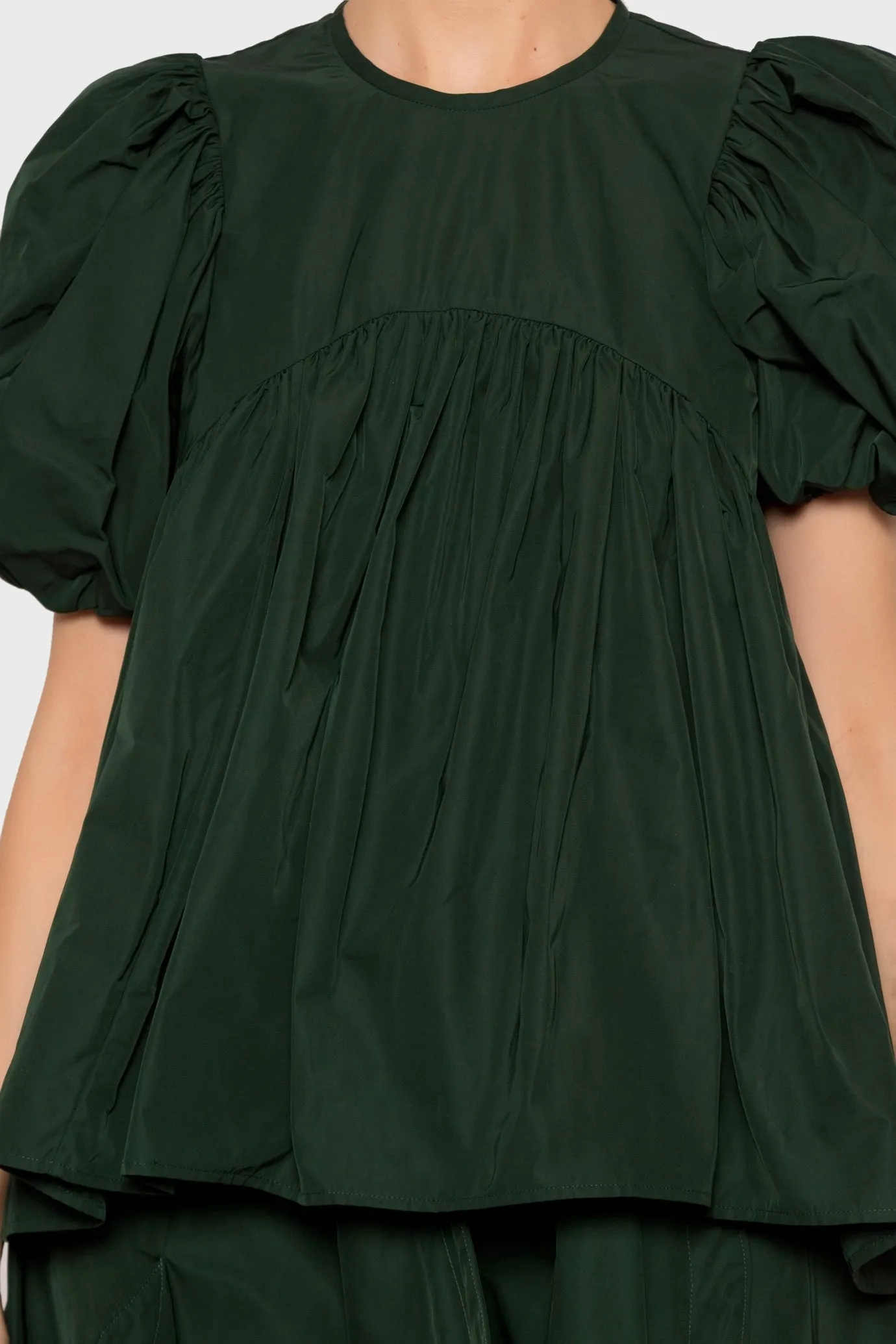 Memory Twill Puff Sleeve Blouse