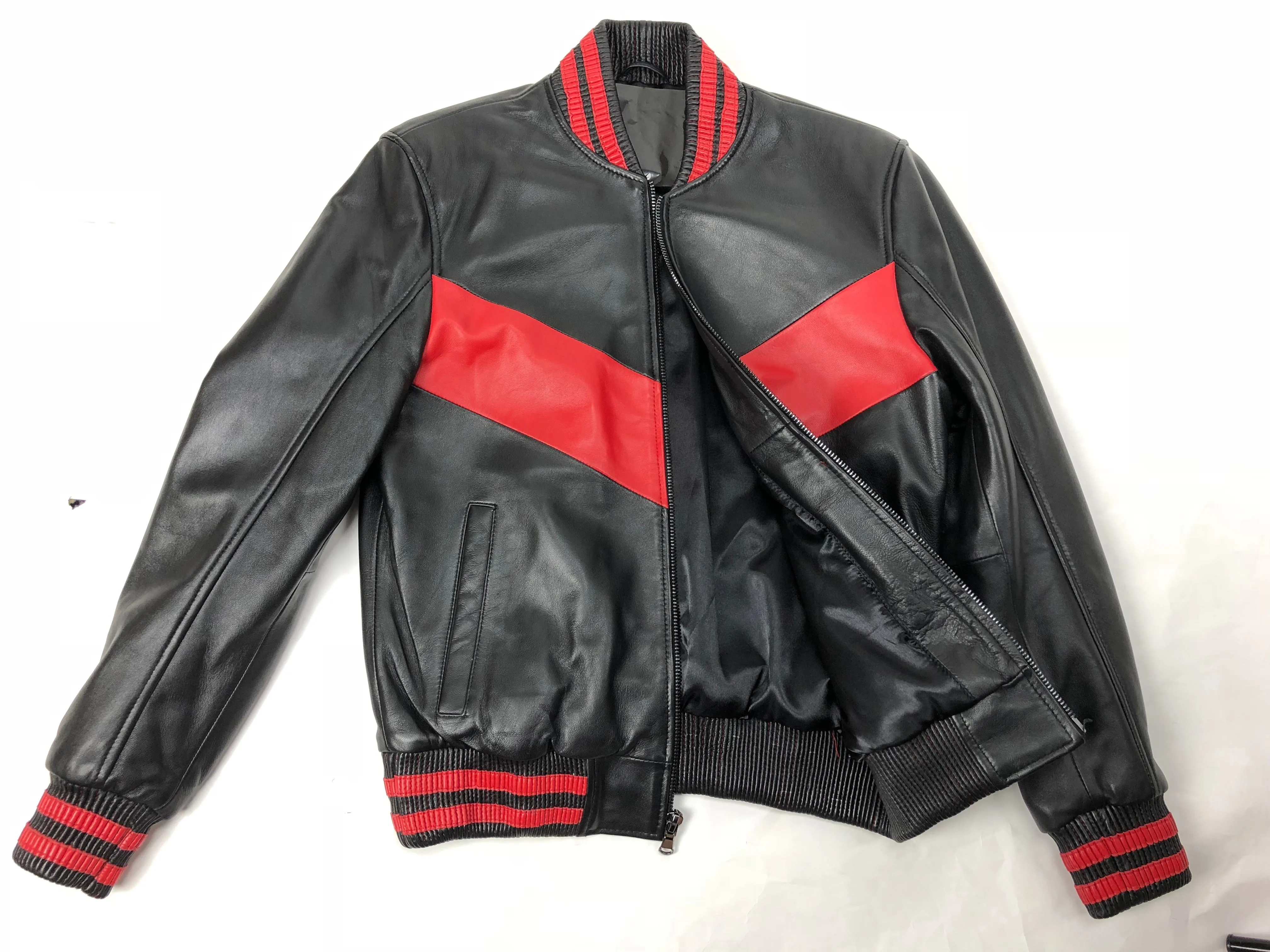 Men's V-Bomber Baseball Jacket [Blk/Red]