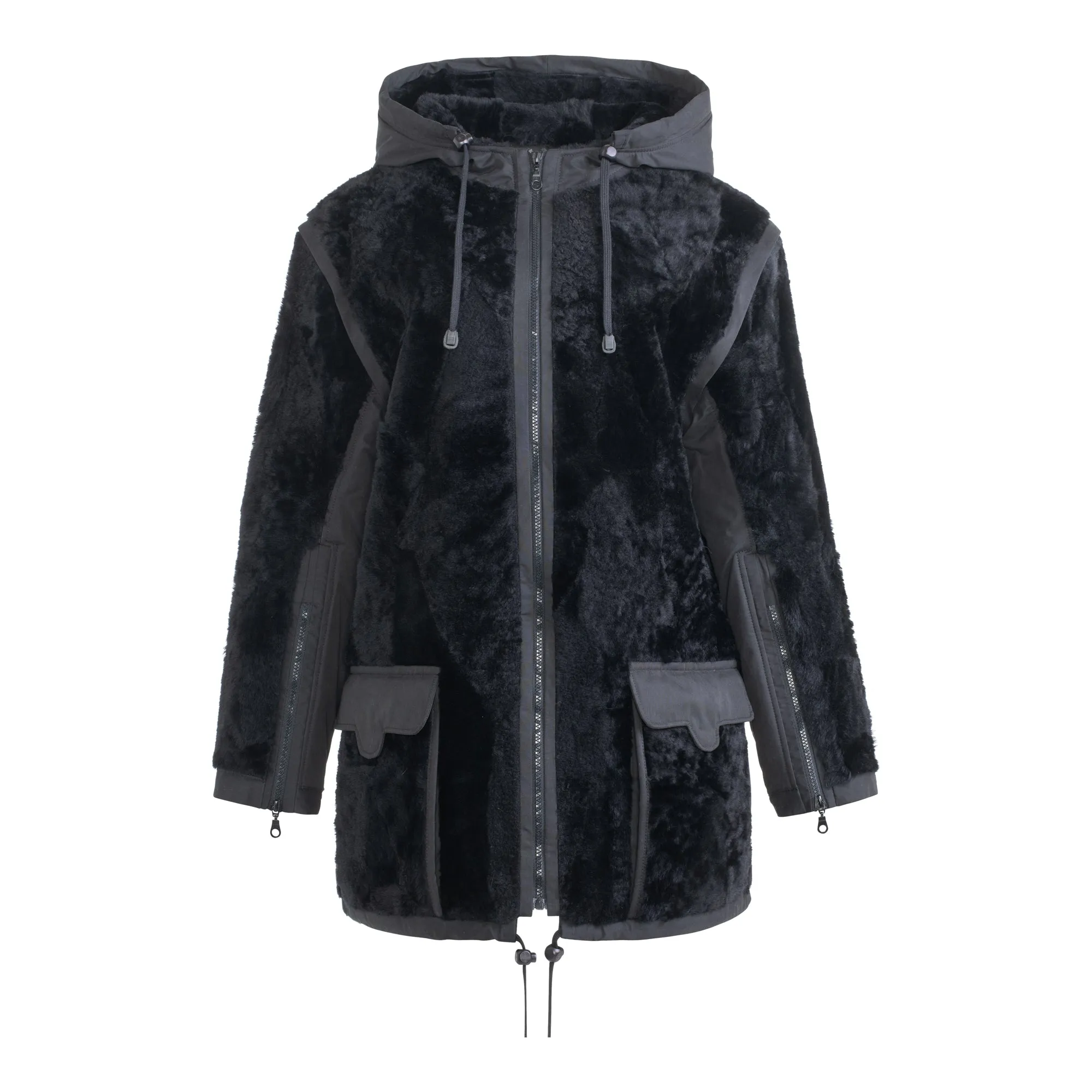 Mona Shearling Parka Jacket - convertible to Vest