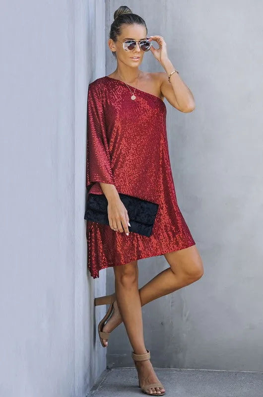 One Shoulder Sparkle Dress