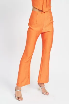Orange Flare High Rise Pants
