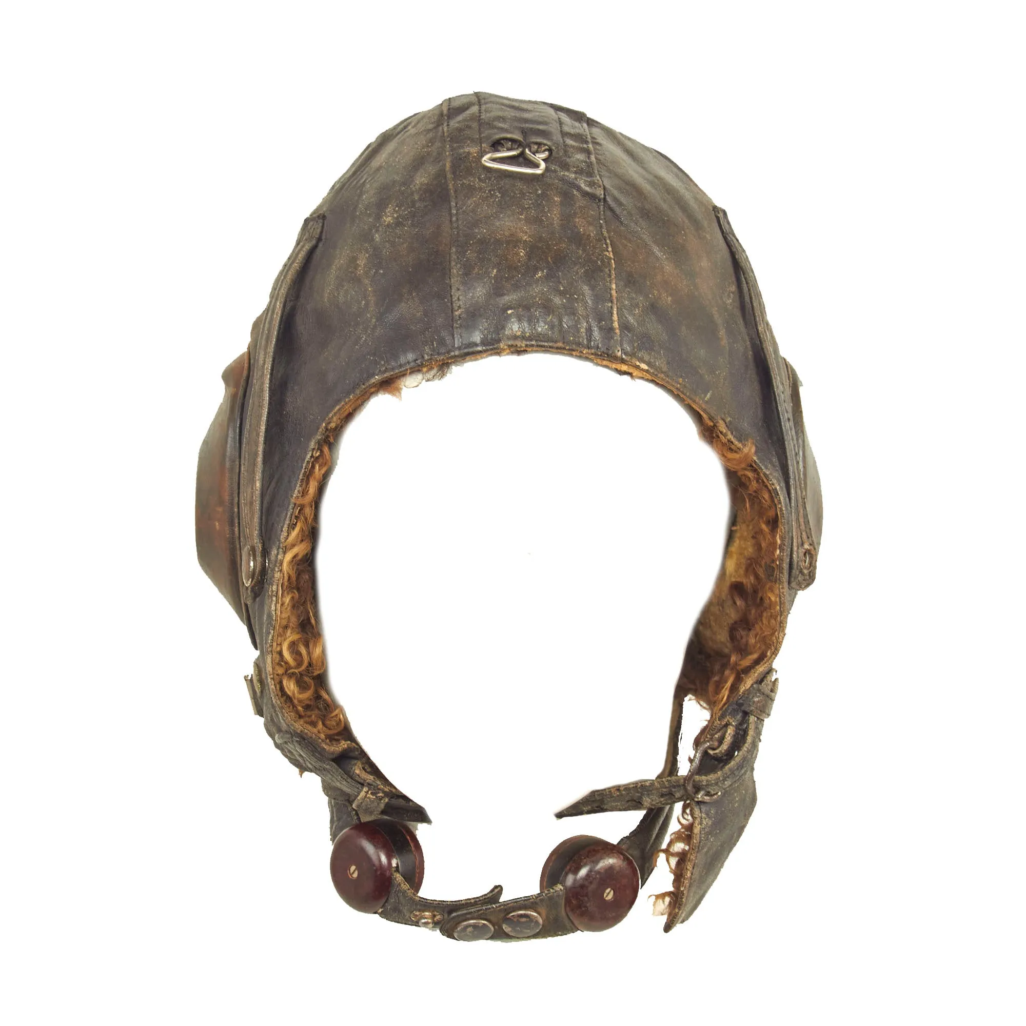 Original Soviet Union WWII Era Soviet Air Forces Leather Flight Helmet With WWII German Avionics