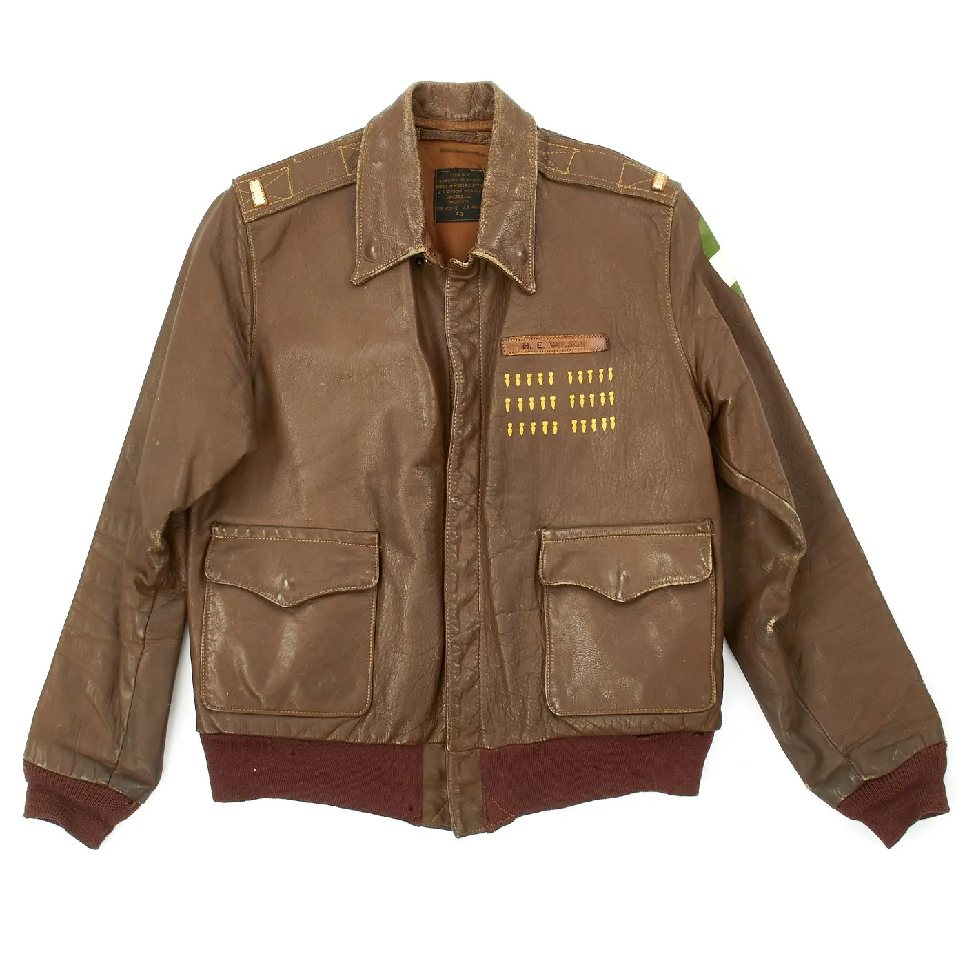 Original U.S. WWII B-24 Rage in Heaven 852nd Bomb Squadron Named A-2 Flight Jacket
