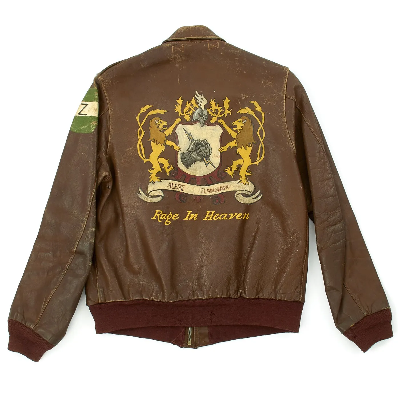 Original U.S. WWII B-24 Rage in Heaven 852nd Bomb Squadron Named A-2 Flight Jacket