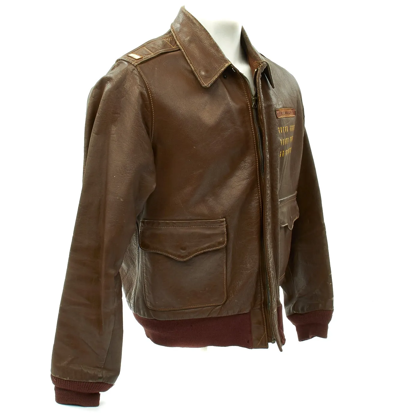 Original U.S. WWII B-24 Rage in Heaven 852nd Bomb Squadron Named A-2 Flight Jacket