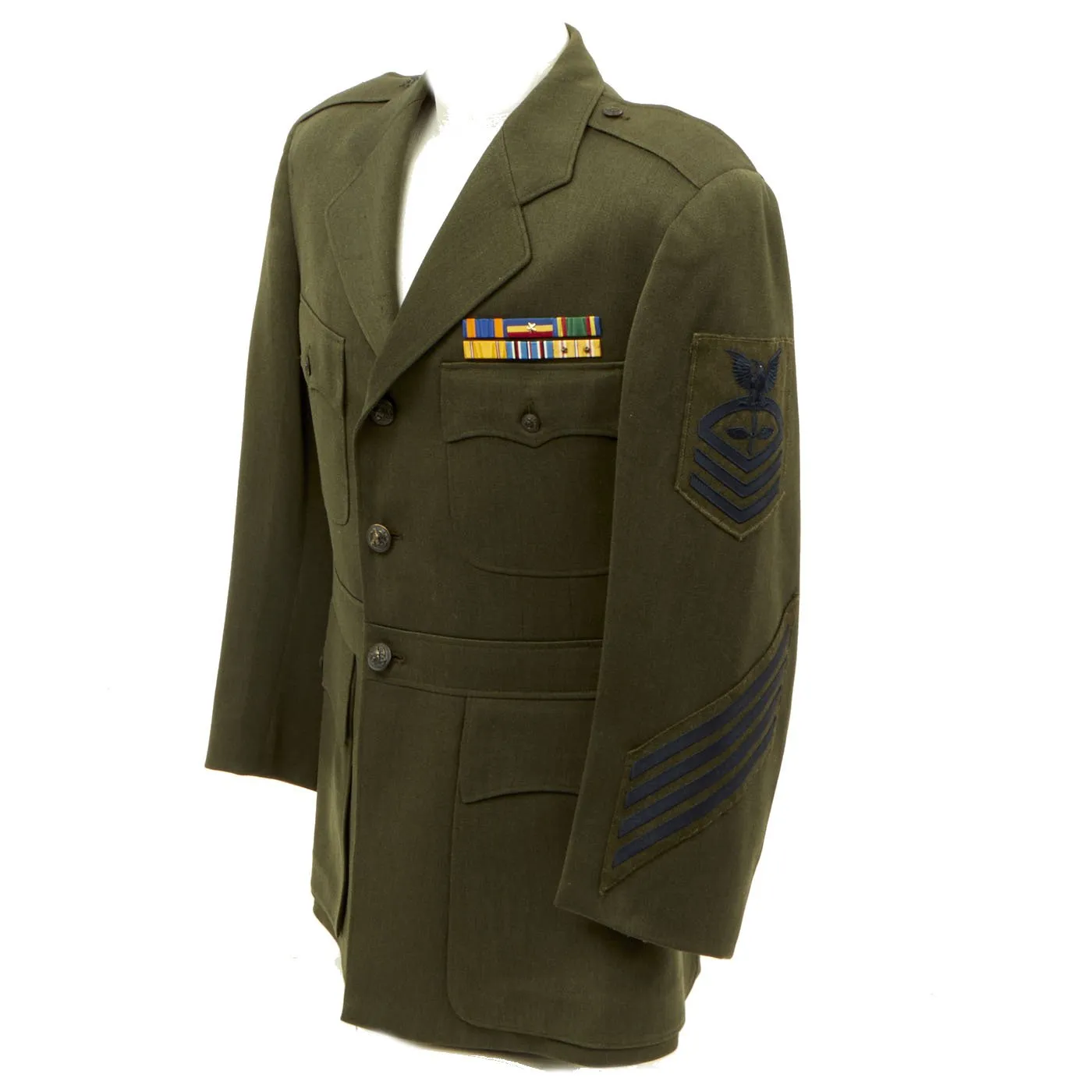 Original U.S. WWII Navy Aviation Chief Petty Officer Winter Uniform Jacket - As Seen in Book