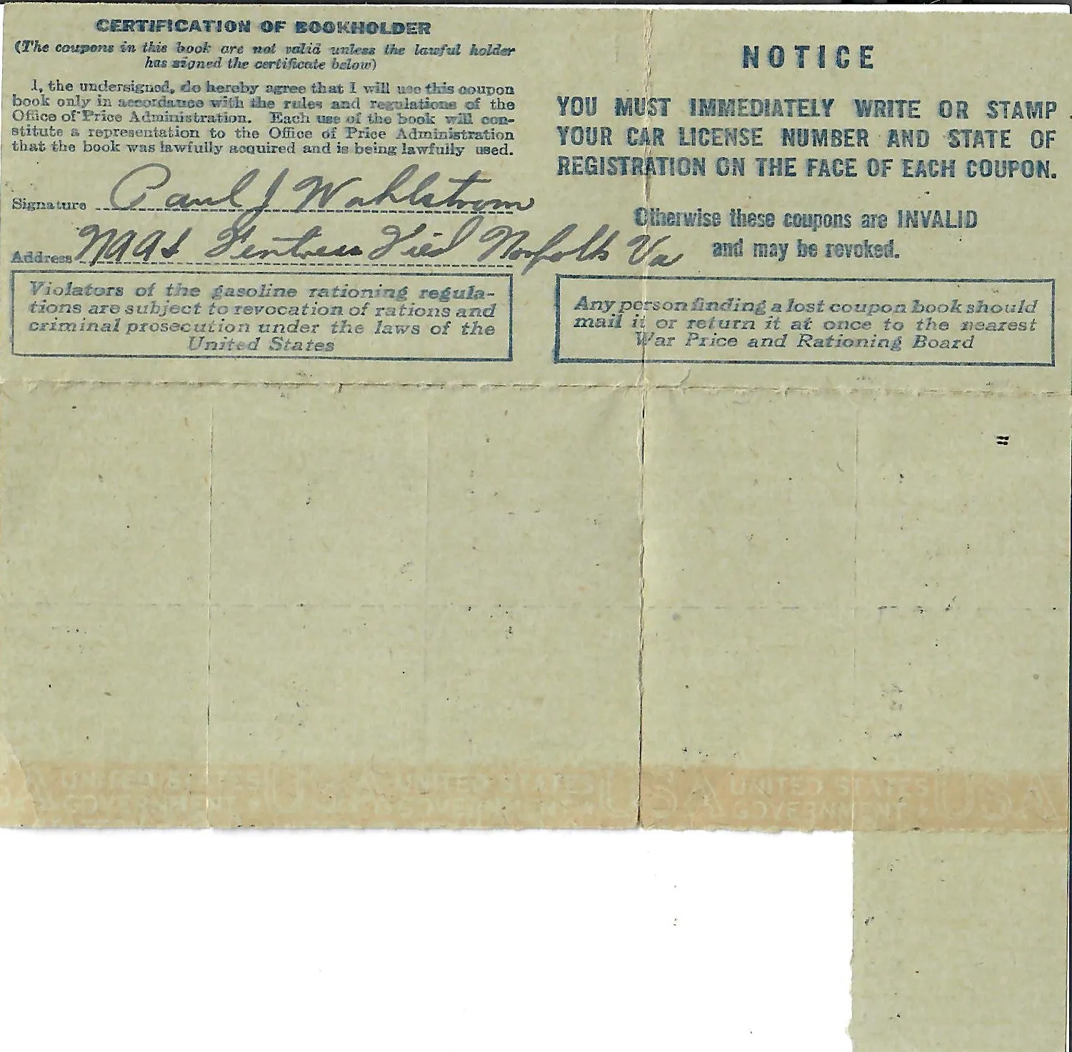 Original U.S. WWII Navy Cross Recipient Fighter Pilot Grouping for LtJG Paul Wahlstrom Who Sunk A Japanese Aircraft Carrier with Original Citation
