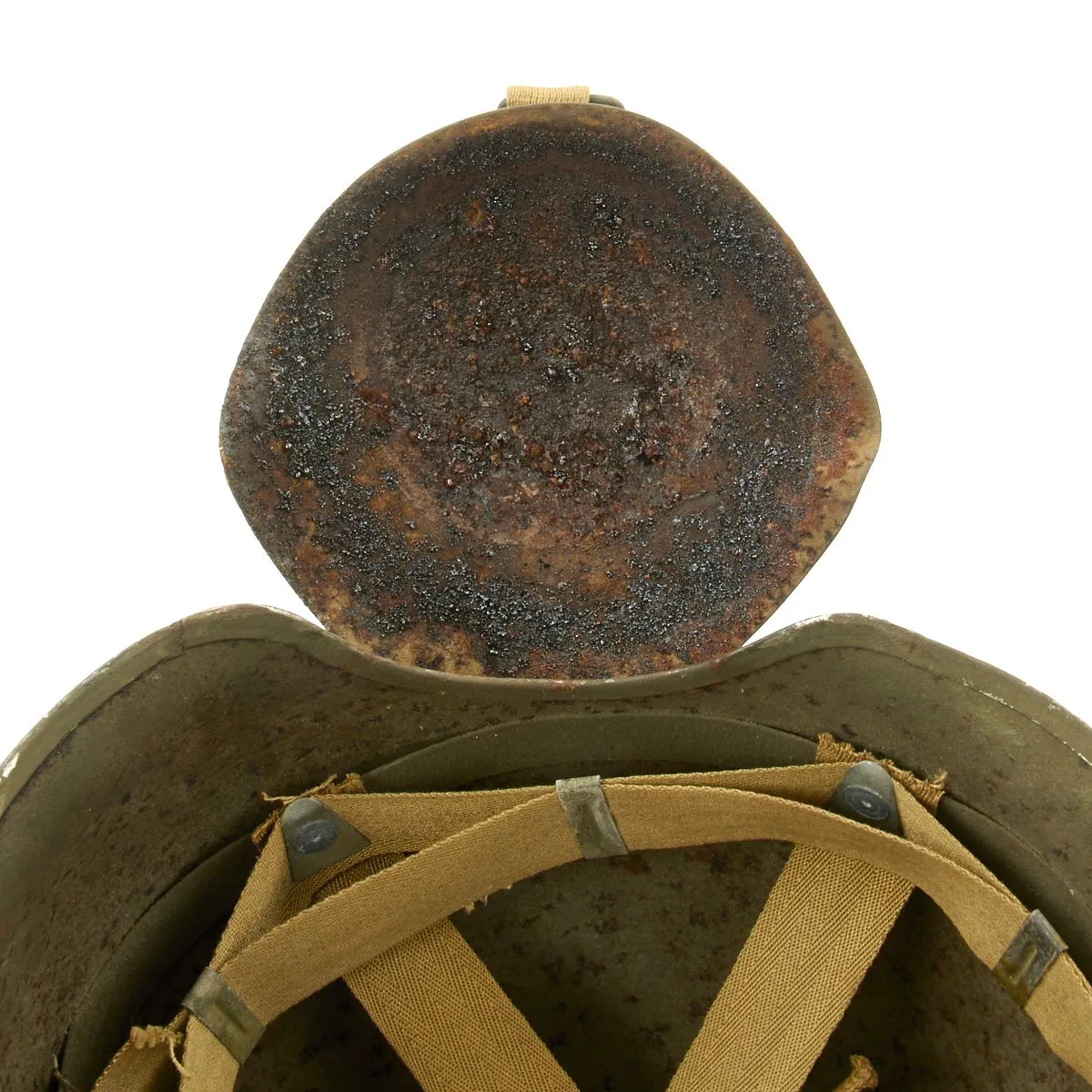 Original U.S. WWII USAAF Bomber Crew M3 Steel FLAK Helmet with Flocked Paint