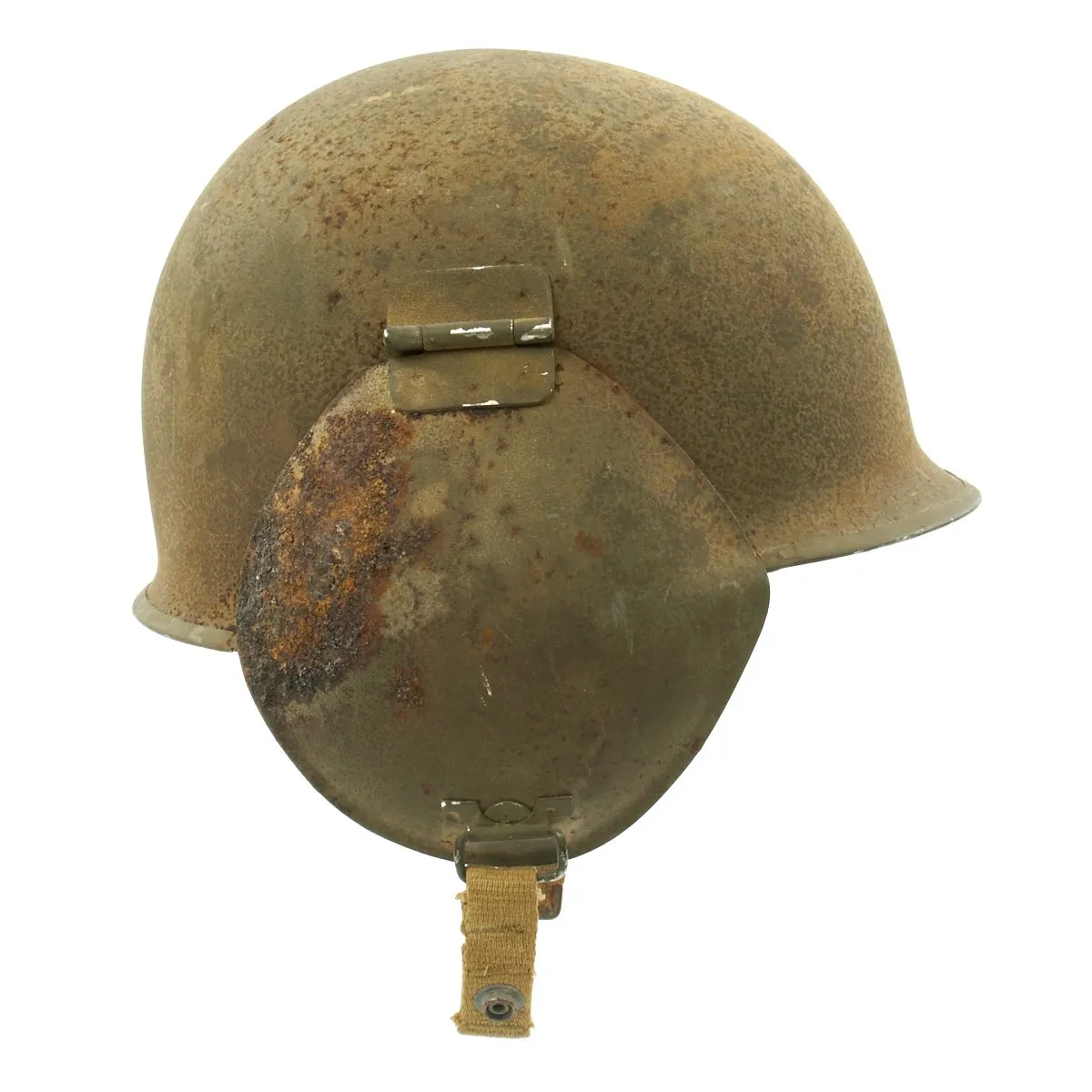 Original U.S. WWII USAAF Bomber Crew M3 Steel FLAK Helmet with Flocked Paint
