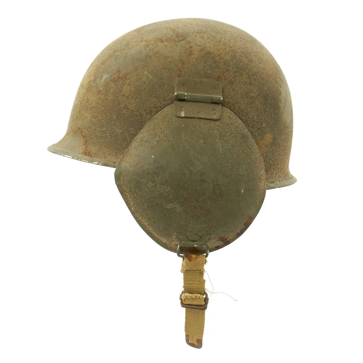 Original U.S. WWII USAAF Bomber Crew M3 Steel FLAK Helmet with Flocked Paint