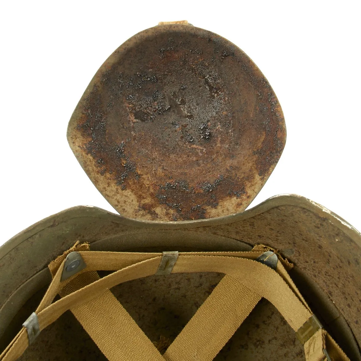 Original U.S. WWII USAAF Bomber Crew M3 Steel FLAK Helmet with Flocked Paint