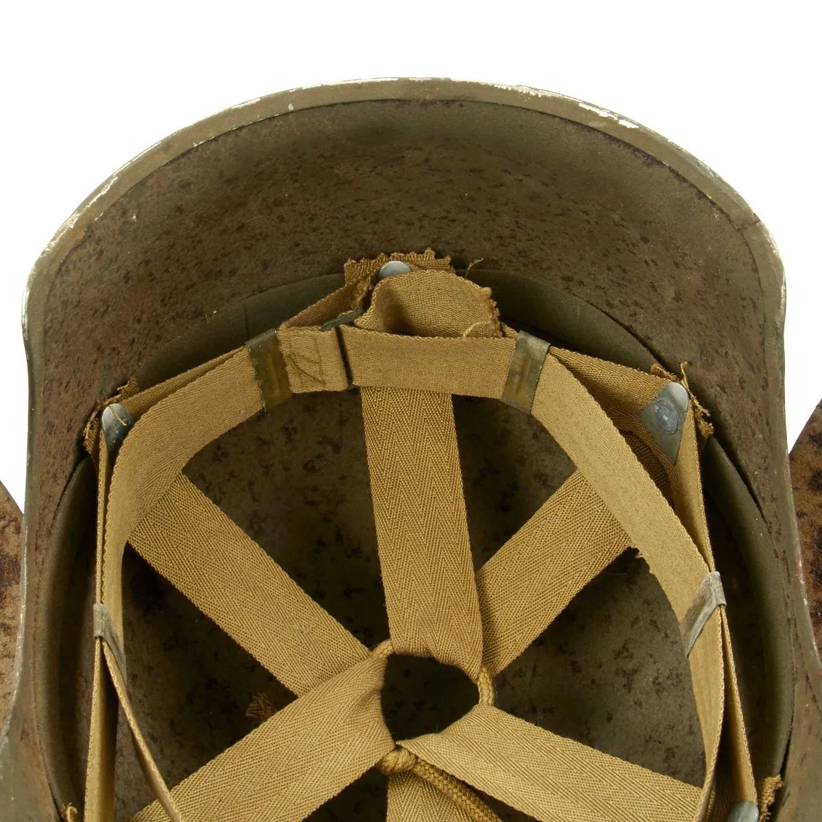 Original U.S. WWII USAAF Bomber Crew M3 Steel FLAK Helmet with Flocked Paint