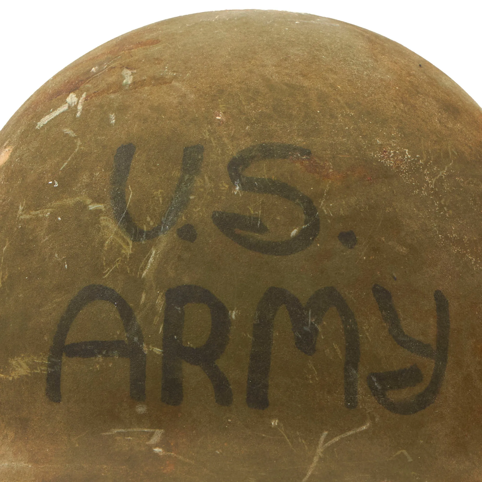 Original U.S. WWII USAAF Bomber Crew M3 Steel FLAK Helmet with Painted U.S. Army & Medic / Cross Symbols - Full Liner & Chinstrap
