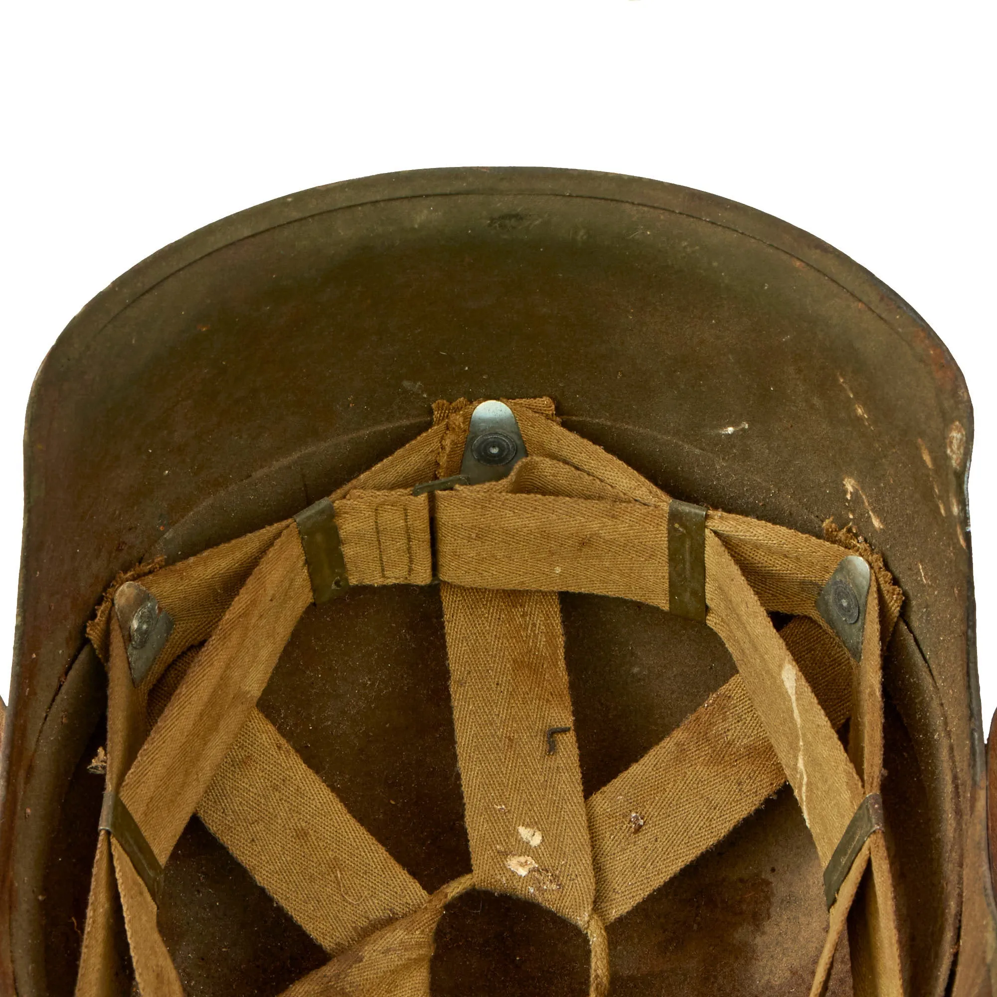 Original U.S. WWII USAAF Bomber Crew M3 Steel FLAK Helmet with Painted U.S. Army & Medic / Cross Symbols - Full Liner & Chinstrap