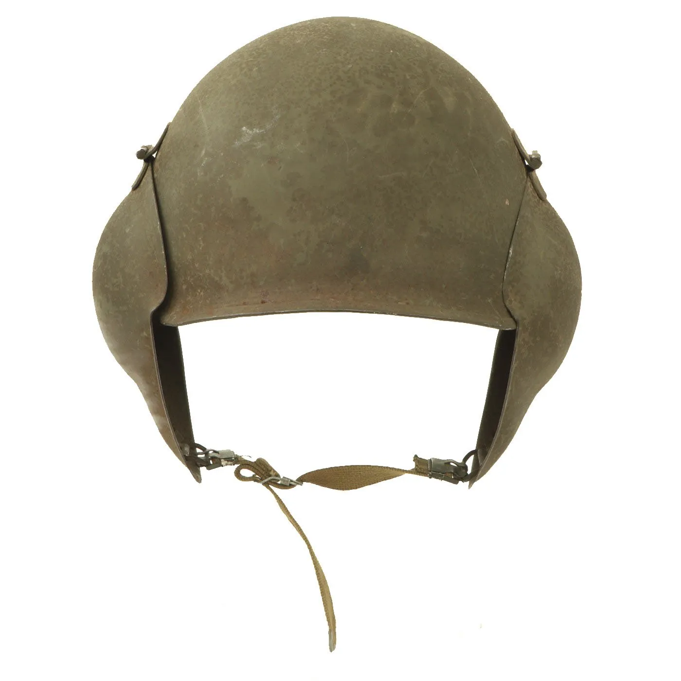 Original U.S. WWII USAAF Bomber Crew M5 Steel FLAK Helmet with Canvas Chin Strap