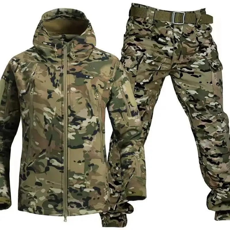 Outdoor Shark Haut Wärme Jacken Hosen Set Männer Tactical