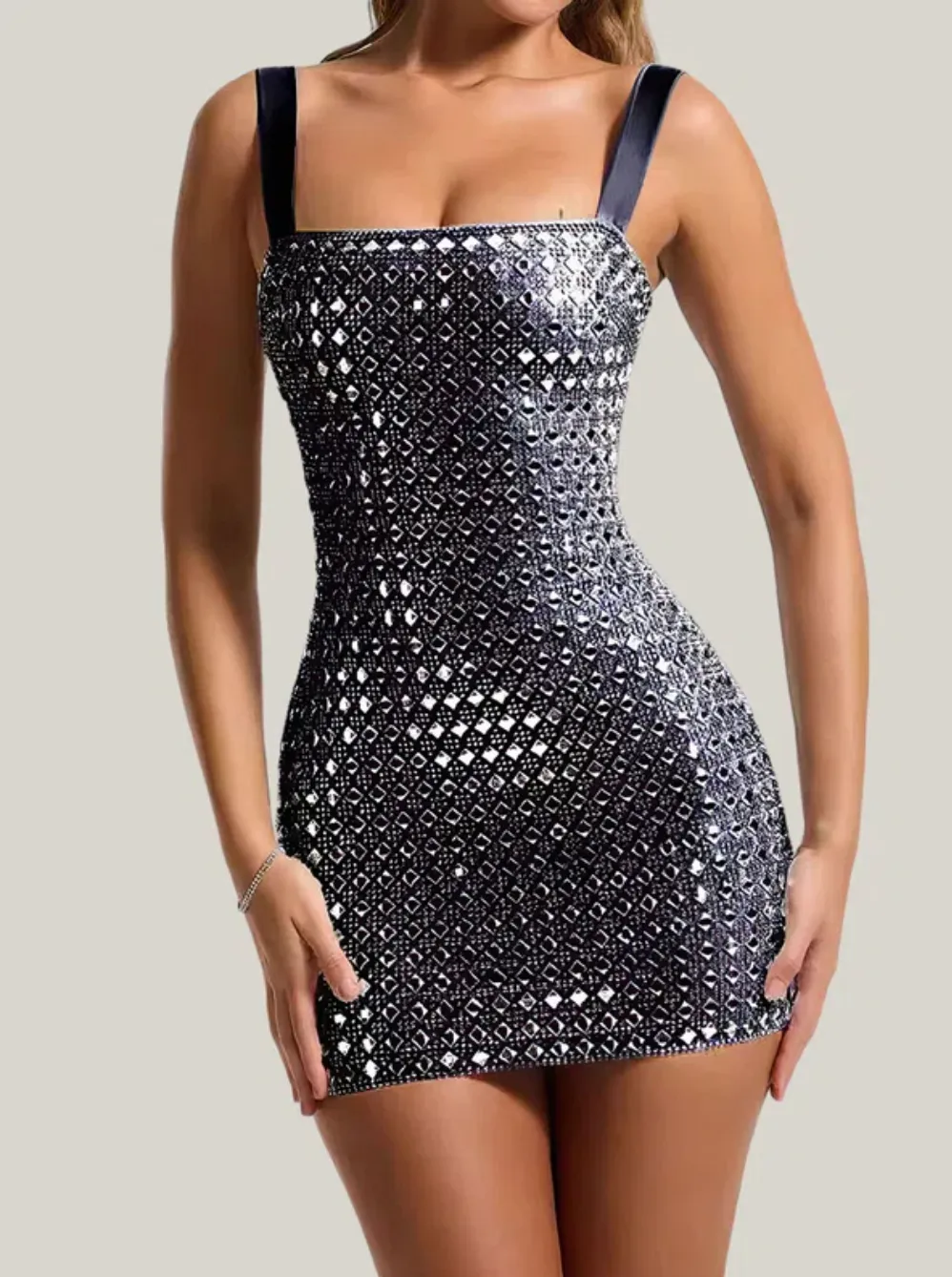 Party Dress Swarovski Bandage Dress Embellished Diamond Mini Dress Rhinestones