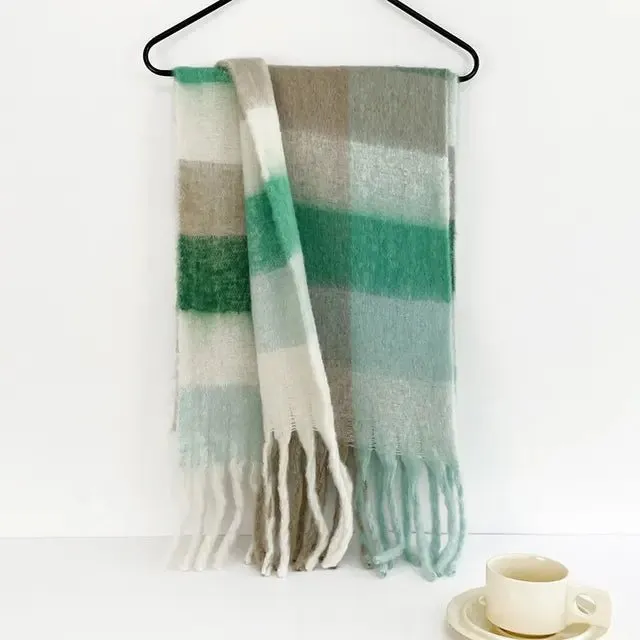 Pre Order:  Assorted Plaid Fringe Scarves