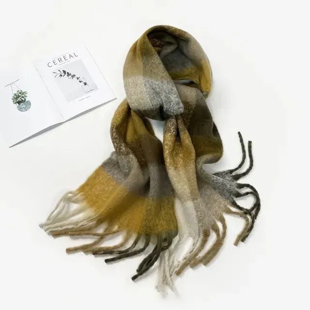 Pre Order:  Assorted Plaid Fringe Scarves