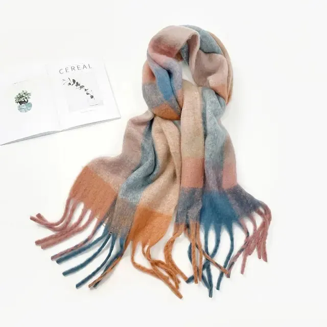 Pre Order:  Assorted Plaid Fringe Scarves